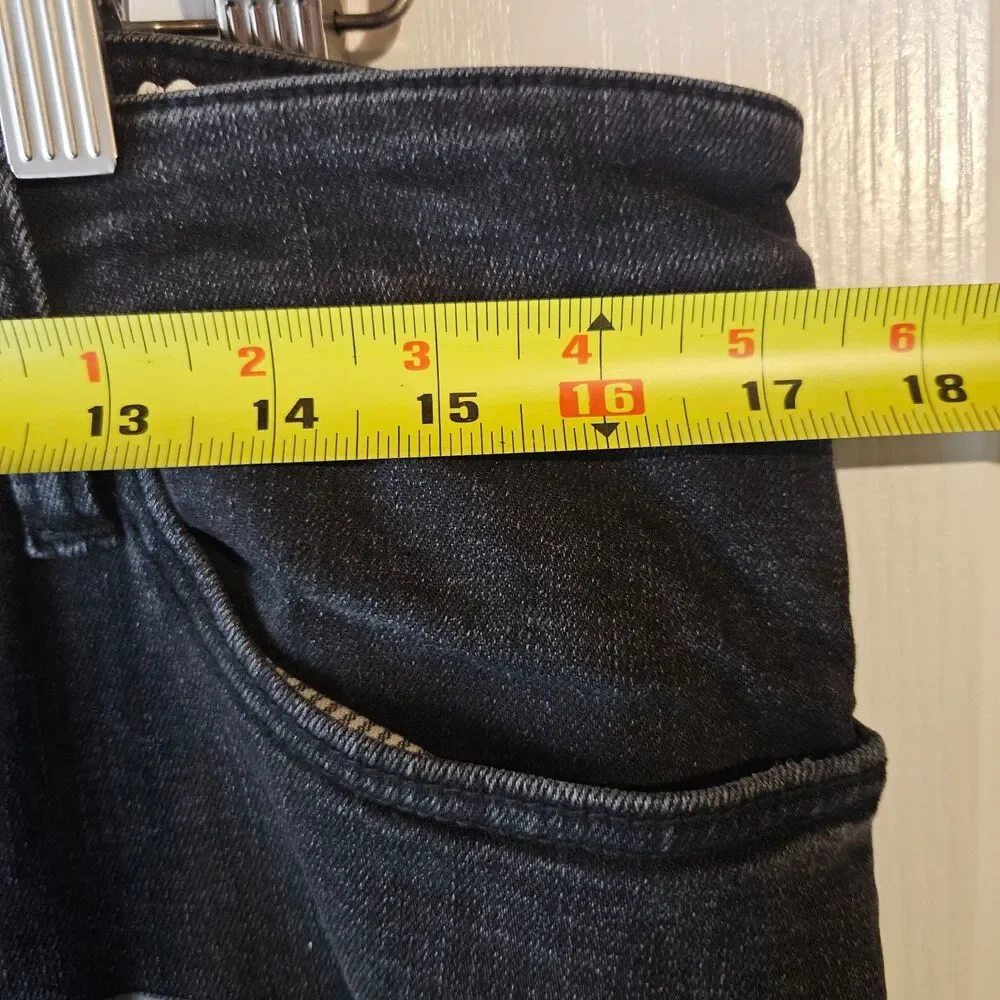 BBC IceCream Jeans Black Wash Slim Straight Fit Sz 34 Running Dog